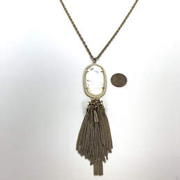 Designer Kendra Scott Gold Tone Mother Of Pearl Pendant Necklace w/ Dust Bag alternative image