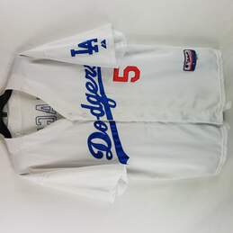 Majestic Men White MLB Dodgers Jersey #5 Seager 54