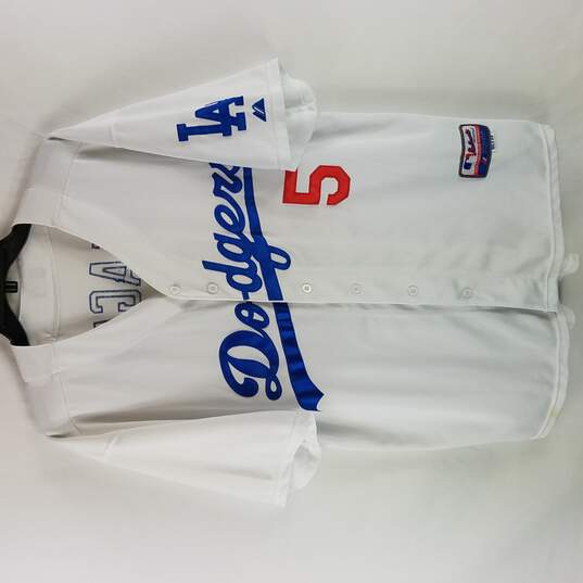 Majestic Men White MLB Dodgers Jersey #5 Seager 54 image number 1