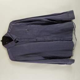Ted Baker Men Purple Stripe Long Sleeve Button Up S