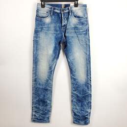 PRPS Men Blue Washed Slim Mid Rise Jeans Sz 32 NWT