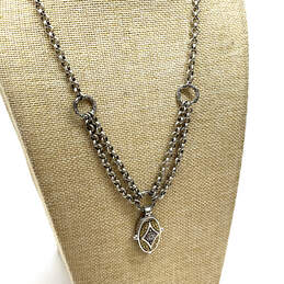 Designer Brighton Two-Tone Toggle Chain Oval Pendant Necklace With Dust Bag alternative image