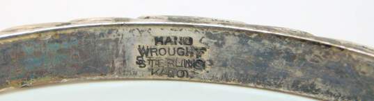 Vintage Kalo 925 Hand Wrought Tiered Accents Oval Bangle Bracelet 28.2g image number 8