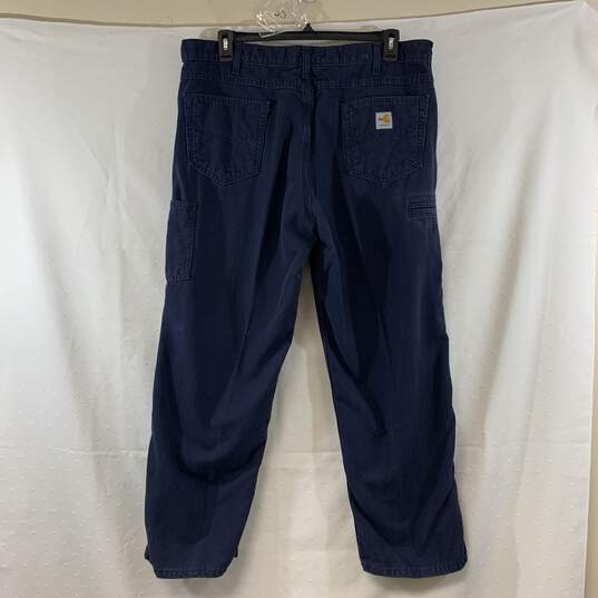Women's Navy Carhartt Loose Fit Pants, Sz. 40x30 image number 2