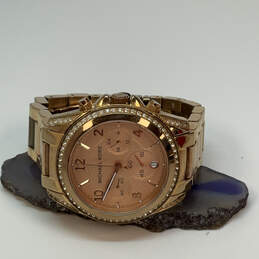 Designer Michael Kors Gold-Tone Chronograph Round Dial Analog Wristwatch