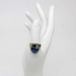 Touch of Santa Fe Sterling Silver Multi-Stone Ring Size 9.5 - 10.0g