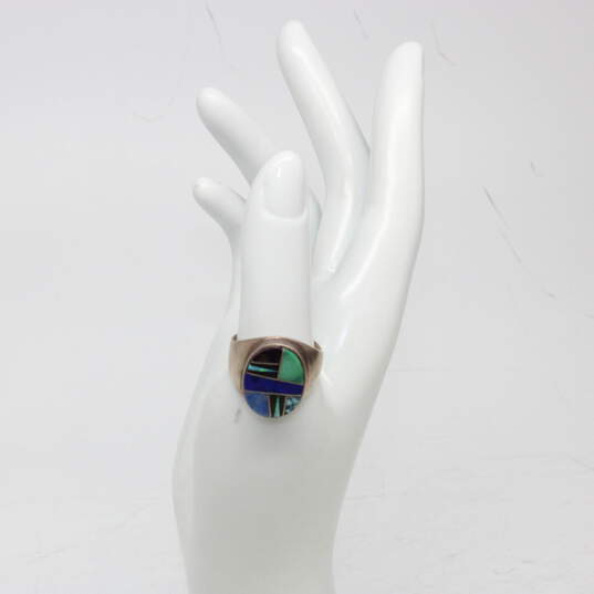Touch of Santa Fe Sterling Silver Multi-Stone Ring Size 9.5 - 10.0g image number 1
