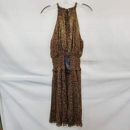BCBGMaxazria Bronze Leopard Print Dress NWT Size M alternative image