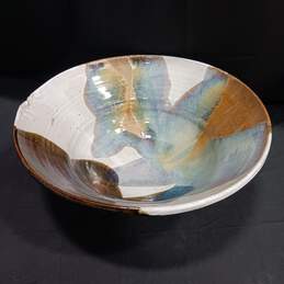 Large 16" Multicolor Pottery Decorative Bowl