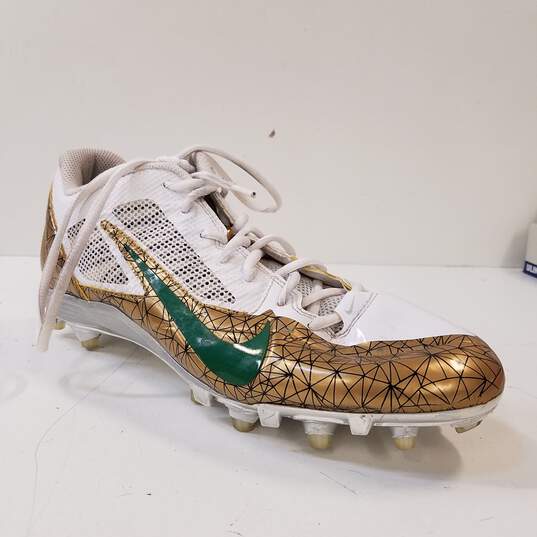 Nike ID Custom Alpha Pro White/Gold Low Cleats 11.5 image number 1