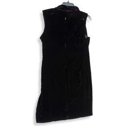 NWT Womens Black Velvet Sleeveless Surplice Neck Sheath Dress Size 14 alternative image
