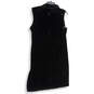 NWT Womens Black Velvet Sleeveless Surplice Neck Sheath Dress Size 14 image number 2