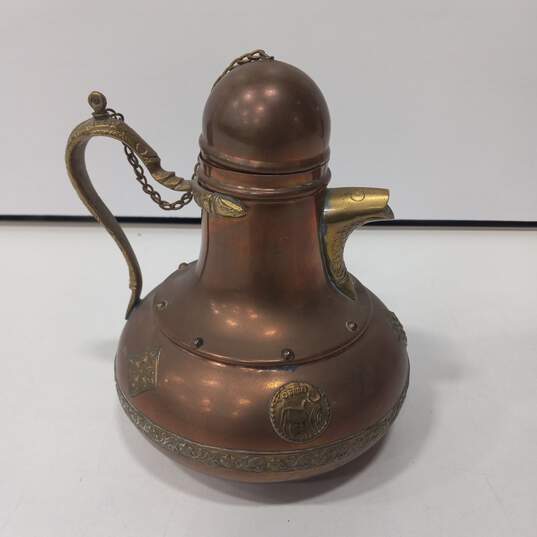 Vintage Pakistani Copper Brass Teapot image number 4