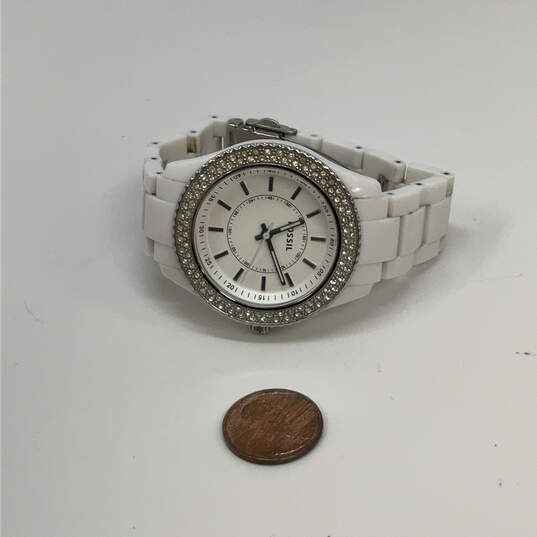 Designer Fossil ES-2444 Glitz Stella Silver-Tone Dial Analog Wristwatch image number 2