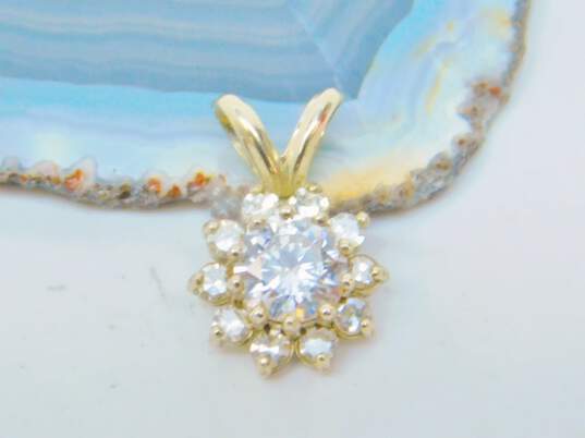 14K White Gold 0.50 CTTW Diamond Flower Pendant 0.6g image number 2
