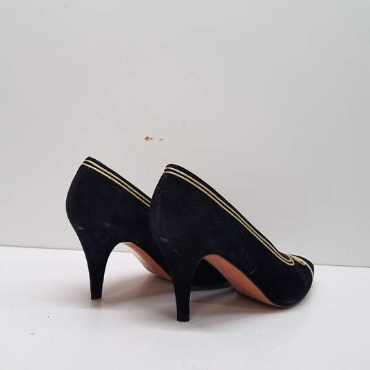 Evan Picone Suede Embroidered Heels Black 7.5 image number 4