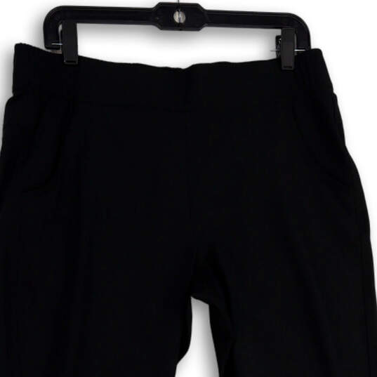 Womens Black Flat Front Elastic Waist Pull-On Ankle Pants Size Medium image number 3