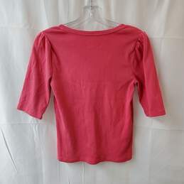 Maeve Anthropologie Pink Ribbed Top Size S alternative image
