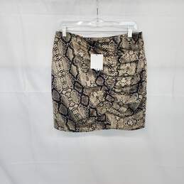 Zara Gray & Black Snake Patterned Mini Skirt WM Size L NWT