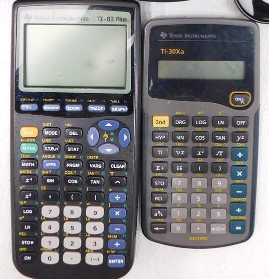 Lot of 5 Texas Instruments Graphing Calculators TI-83 TI-83 Silver Edition image number 3