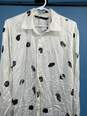 Womens White Black Spotted Long Sleeve Button-Up Shirt Size L T-0528238-G image number 2