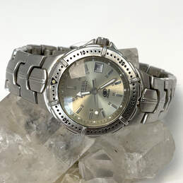 Designer Fossil Blue AM-3681 Silver-Tone Stainless Steel Quartz Wristwatch