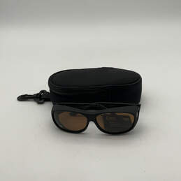 NWT Mens C420A Slim Line Classic Black Polarized Lens Sunglasses With Box