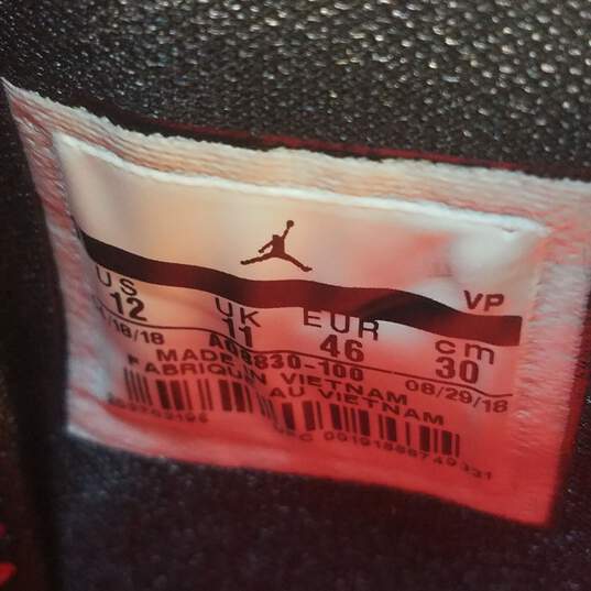 Nike Air Jordan XXXIII Future of Flight White, Black, Red Sneakers AQ8830-100 Size 12 image number 7