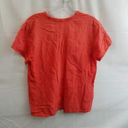 Eileen Fisher Women's Orange Linen Button Up Top Size M alternative image
