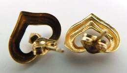 14K Yellow Gold CZ Heart Stud Earrings 0.6g alternative image