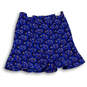 Womens Blue Floral Flat Front Stretch Back Zipper Short Mini Dress Size 00 image number 1