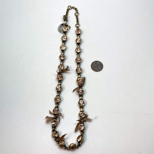 Designer J. Crew Gold-Tone Crystal Cut Stones Fashionable Chain Necklace image number 1