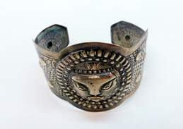 Vintage Maciel Mexico 900 Silver Aztec Cuff Bracelet 31.8g
