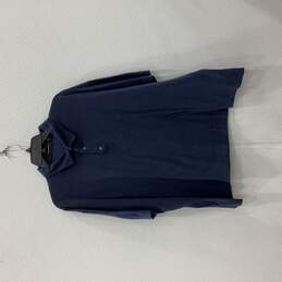 Ermenegildo Zegna Mens Navy Blue Spread Collar Short Sleeve Polo Shirt Size 4XL