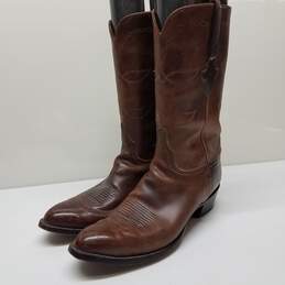 Vintage Handmade Lucchese 1883 Brown Western Cowboy Boots Size 13