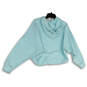 Womens Blue Hooded Long Sleeve Regular Fit Cropped Pullover Sweatshirt XS image number 2