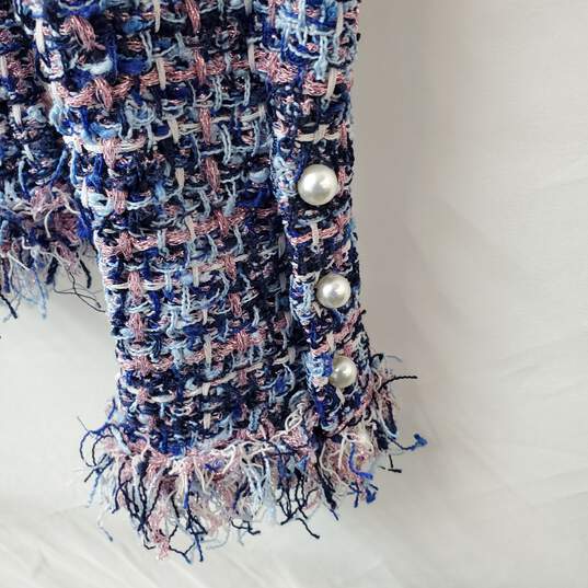 Zara Women's Multicolor Weave Fringe Scoop Neck Top Size M NWT image number 2