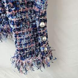 Zara Women's Multicolor Weave Fringe Scoop Neck Top Size M NWT alternative image