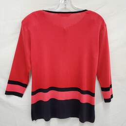Misook WM's Pink & Black Long Sleeve Cardigan Button Sweater Size PP alternative image