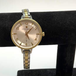Designer Lucky Brand Two-Tone Chain Strap Round Dial Analog Wristwatch