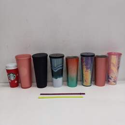Lot of Eight Assorted Starbucks Cups