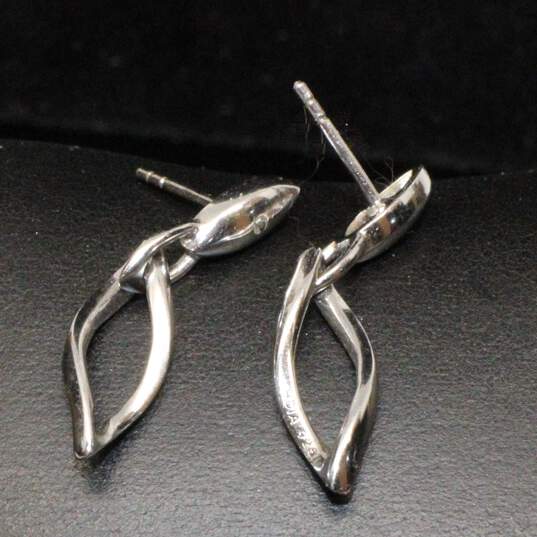 Sterling Silver Diamond Accent Drop Earrings - 3.0g image number 3
