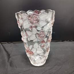 Mikasa Pink Rose Frosted Glass Vase alternative image
