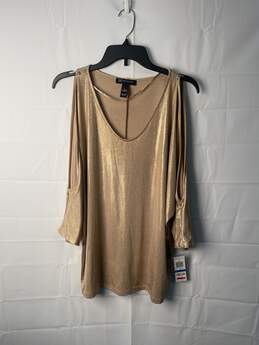 INC Womens Gold Lavish Blouse NWT Size XL
