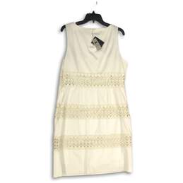NWT Ann Taylor Womens White Round Neck Sleeveless A-Line Dress Size 14 alternative image