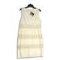 NWT Ann Taylor Womens White Round Neck Sleeveless A-Line Dress Size 14 image number 2
