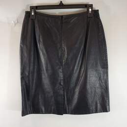 Ralph Lauren Women Black Leather Skirt Sz 12P alternative image
