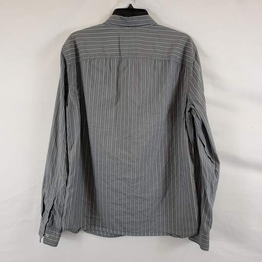 Armani Exchange Men's Gray Striped Button Up SZ M image number 4