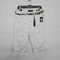White Bermuda Crop Shorts With Belt image number 1