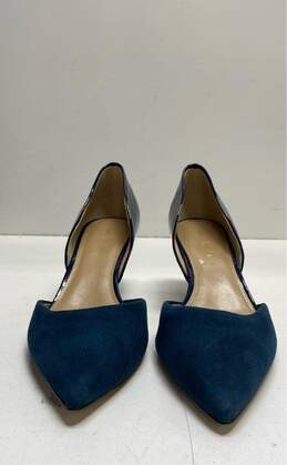 Saks Fifth Avenue Suede Low Pump Heels Blue 8.5 alternative image